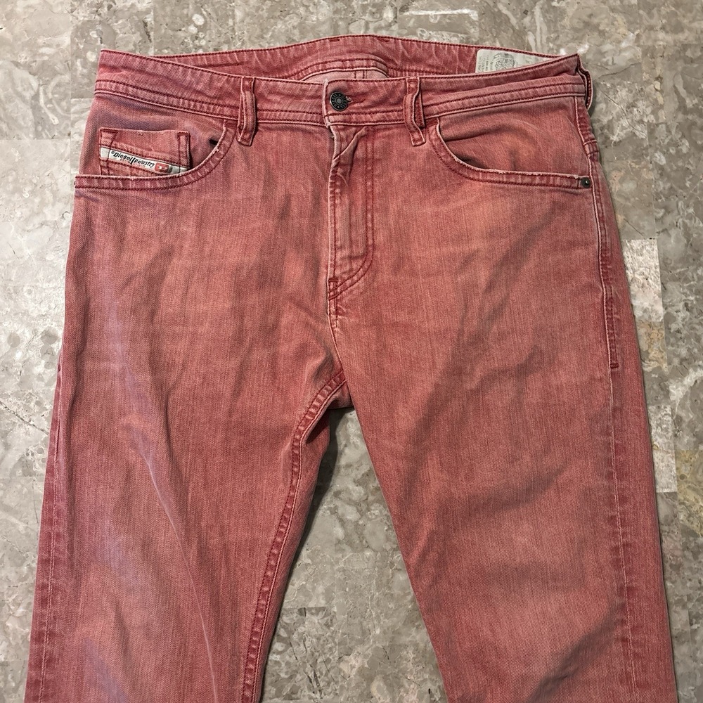 Diesel Jeans Mens 34x30 (fits 34x29) Rose Pink Thommer Slim Skinny Cotton Blend